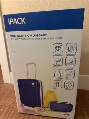 Kids Carry-On Luggage Set in Navy Blue